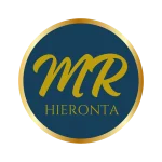 Yrityksen logo, jossa nimikirjaimet MR ja teksti hieronta.